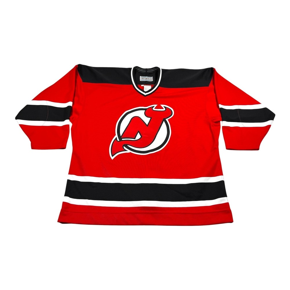Vintage New Jersey Devils Jersey Mens 48 Red NHL Hockey CCM Center Ice 90s